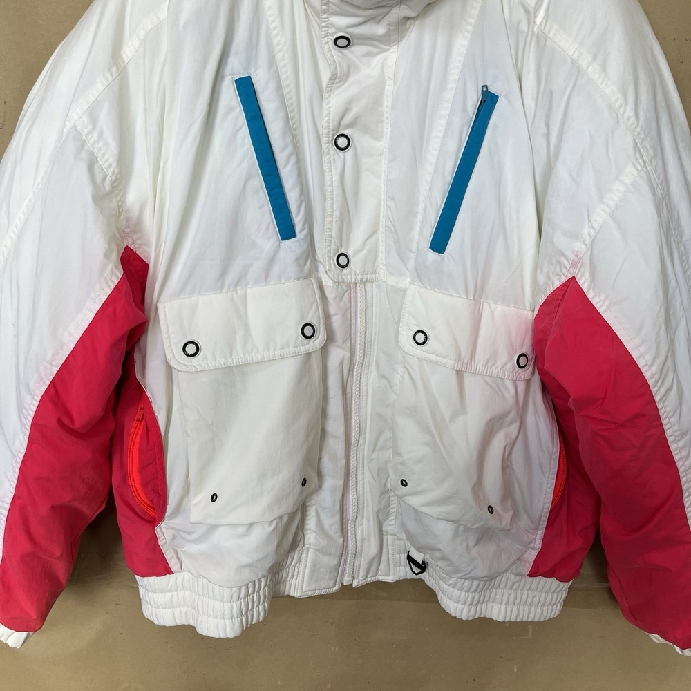 Vintage Tyrolia by Head Ski Jacket Mens XL White Neon Thermoloft Lined Snow - Picture 9 of 16